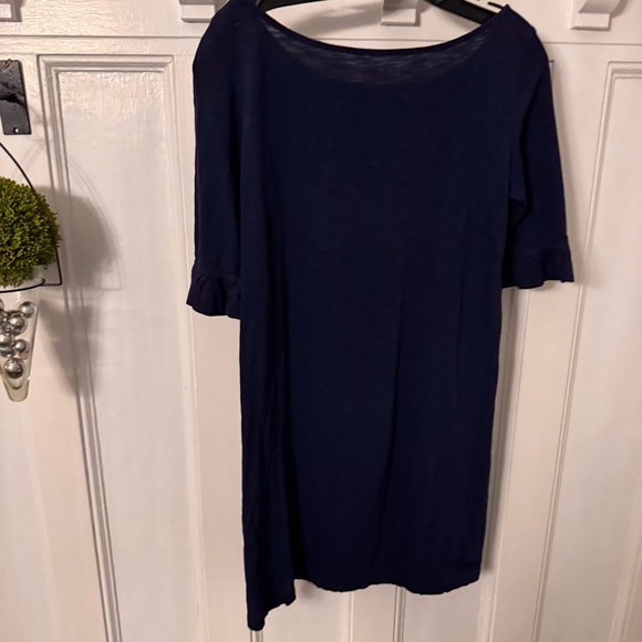 LILLY PULITZER Somerset Dress Size Small Navy Blue Ruffled Sleeves Women’s - Picture 2 of 9